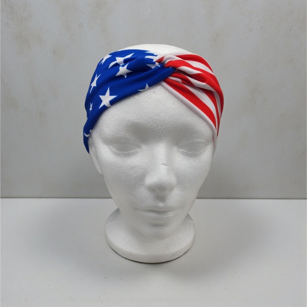 American‎ Flag Twisted Knot Headband Stars and Stripes Patriotic Hair Accessory